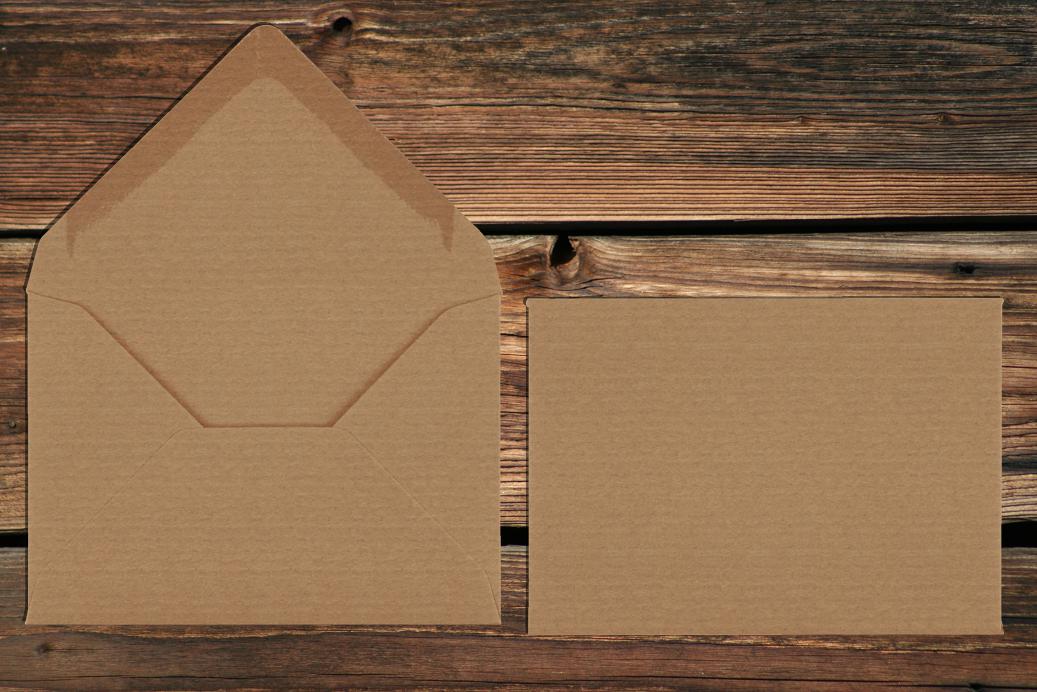 Briefhüllen 80x114 mm Nassklebend Recycling Kraft Braun 130 g/qm